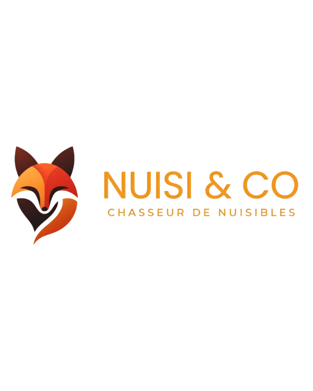 Logo Nuisi&Co, chasseur de nuisibles, avec la silhouette stylisée d'un renard orangé.